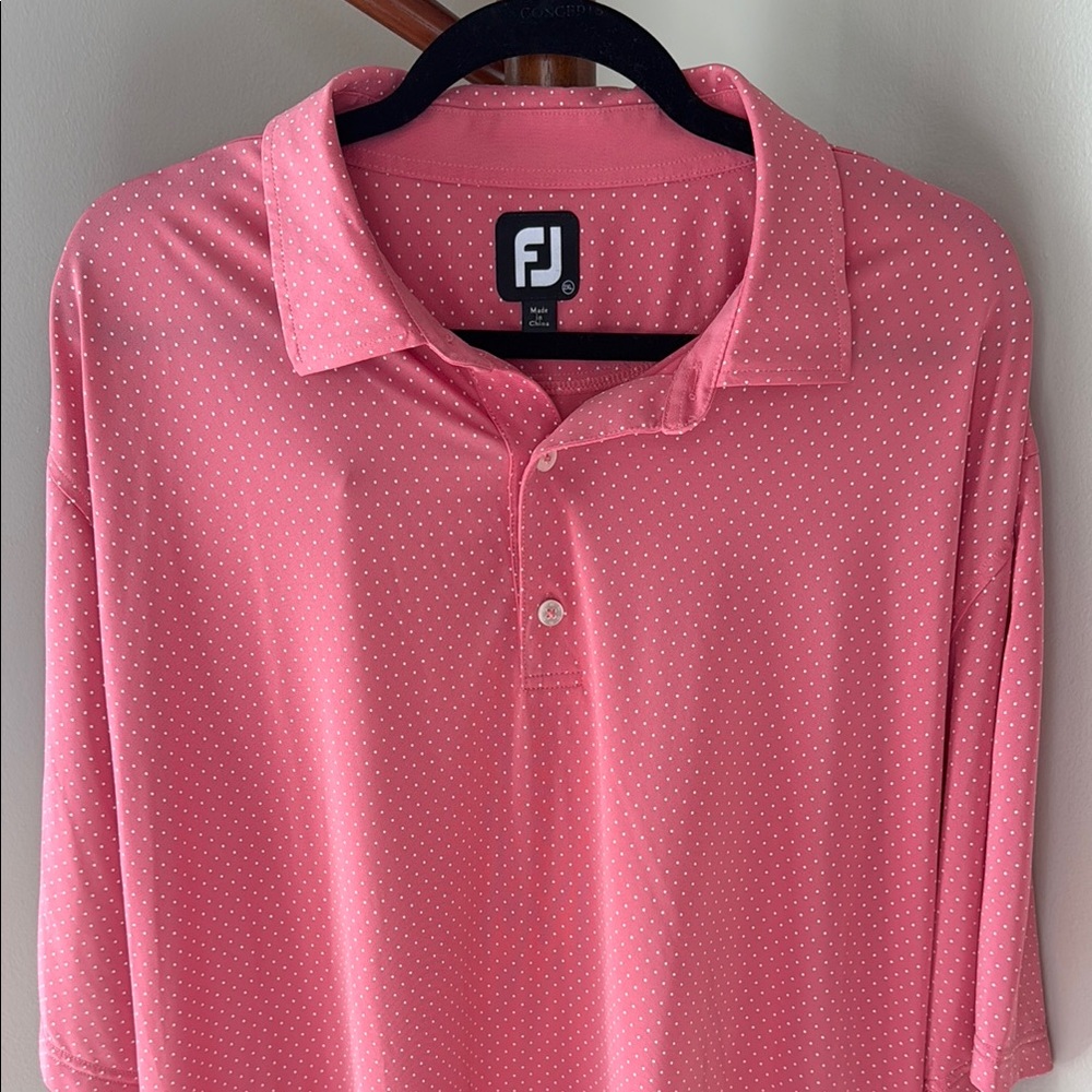 FootJoy Pink Polka Dot Polo Shirt